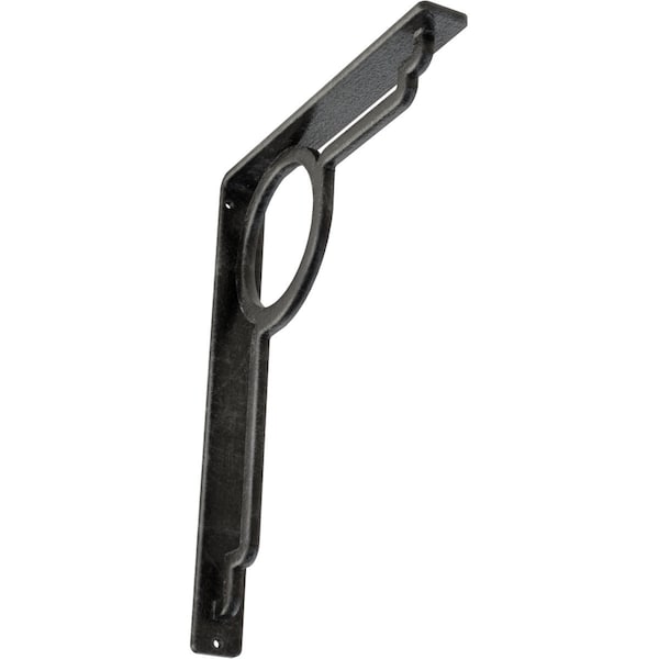 Ekena Millwork Maria Wrought Iron Bracket, (Single center brace), Antiqued Silver 1 1/2"W x 10"D x 12"H BKTM01X10X12SMAASV - main